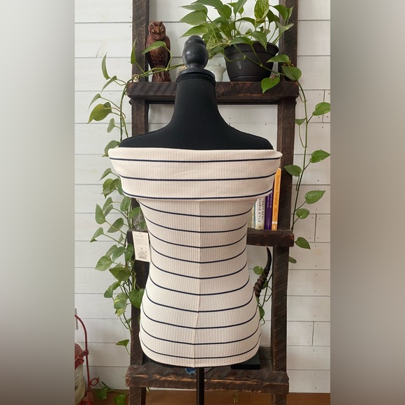 A New Day: Cream White and Black Off Shoulder Blouse - Picture 6 of 17